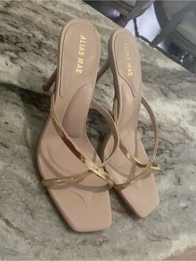 Alias Mae patent nude slip-on stiletto heels